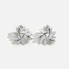 Titanium Opal Petal Circle Earrings
